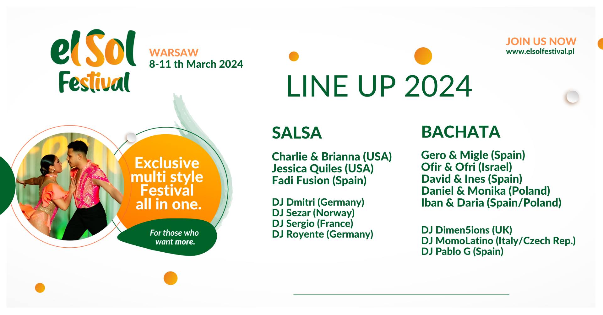 2nd ElSol Spring Edition. Salsa, Bachata, Warsaw, 8-11 March 2024